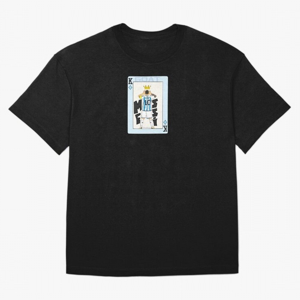Deck of cards Messi Premium T-Shirt Share Global Football Passion for FIFA World Cup 2026, Highlighting Cristiano Ronaldo, Netherlands, Football Festival Excitement, Trophy Ambitions, Country Rivalries and Star Player Buzz; Perfect for Fans,