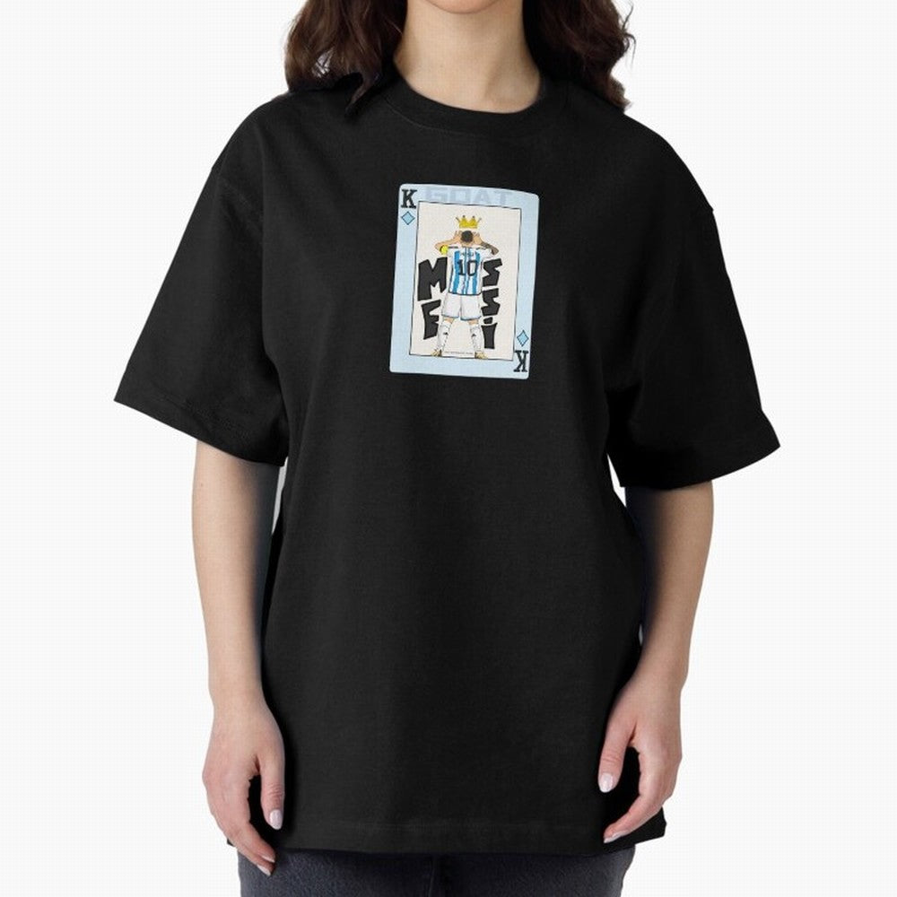 Deck of cards Messi Premium T-Shirt Share Global Football Passion for FIFA World Cup 2026, Highlighting Cristiano Ronaldo, Netherlands, Football Festival Excitement, Trophy Ambitions, Country Rivalries and Star Player Buzz; Perfect for Fans,