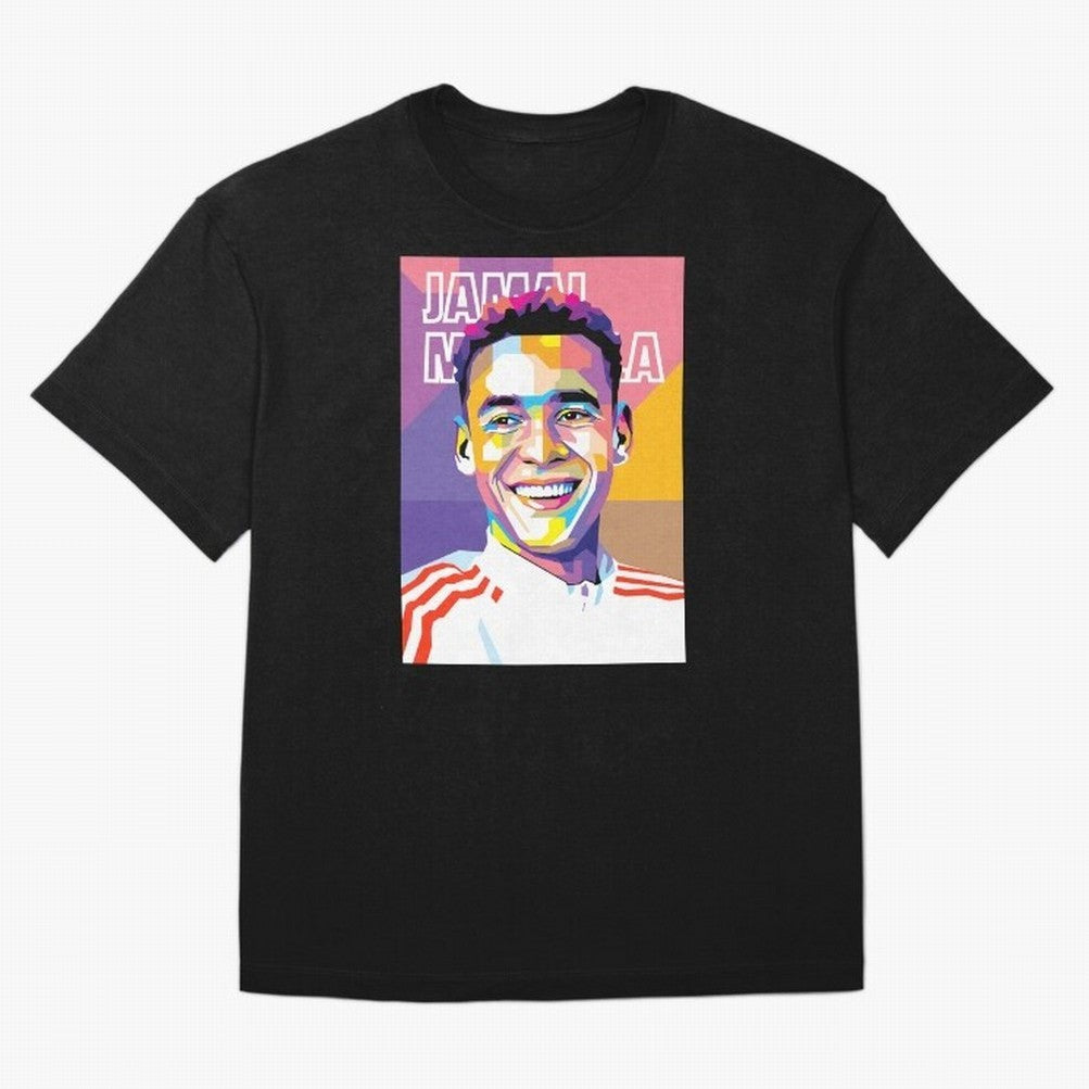 Jamal Musiala in WPAP Style Essential T-Shirt Live the Energy of Global Football Passion for FIFA World Cup 2026 USA Canada Mexico, Centered on Messi, Spain, Stadium Chants, National Pride, Trophy Dreams and Unforgettable Football Memories; Made