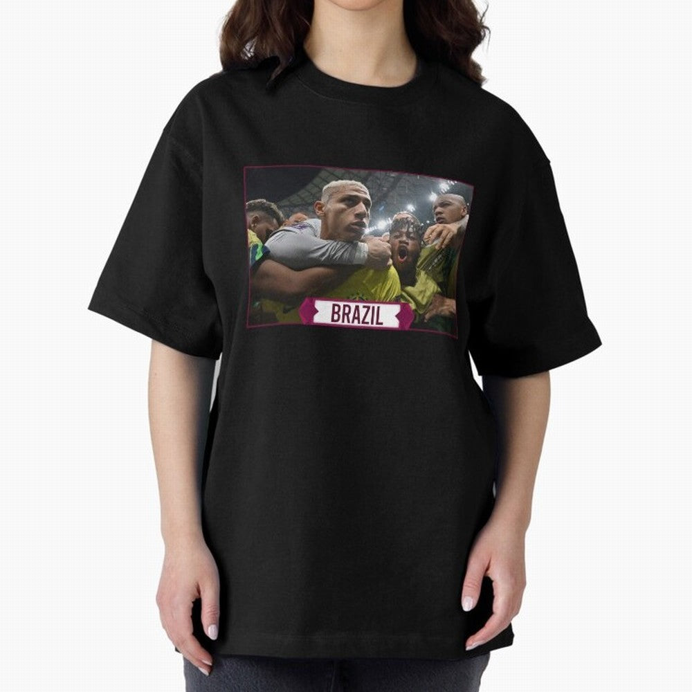 Brazil World Cup Oversized T-Shirt Make Every Match About FIFA World Cup 2026 USA Canada Mexico for Fans of Neymar and Argentina, France and Brazil, Bringing Game Day Rituals, Football Legends, Country Pride and the Road to the Final; Great for