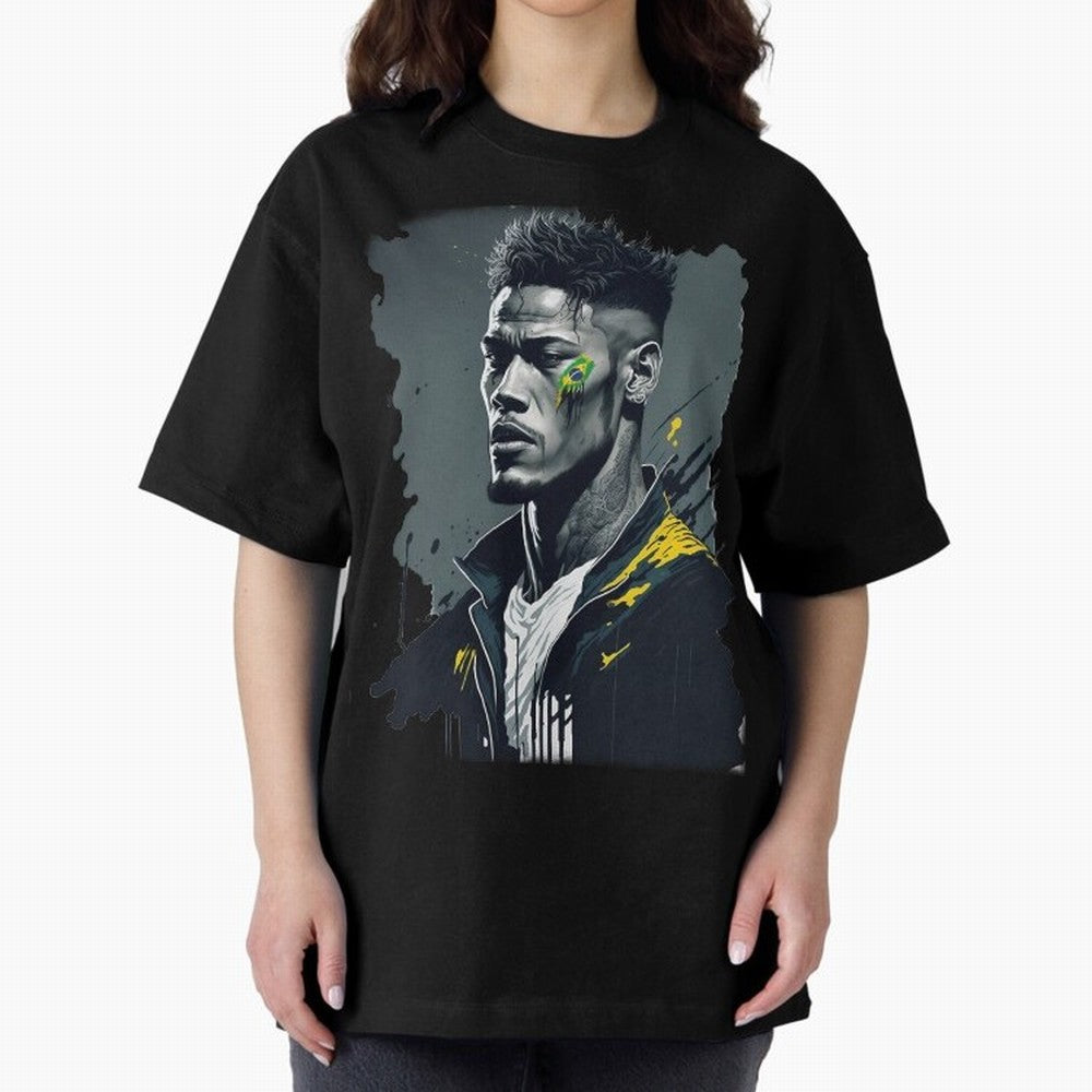 Neymar Jr. splash art Oversized T-Shirt Bring a Champion Mindset to FIFA World Cup 2026 USA Canada Mexico for Fans of Messi, Neymar and Mbappe and Germany, Bringing Goal Celebration Energy, Supporter Heritage, Football Icons and Worldwide