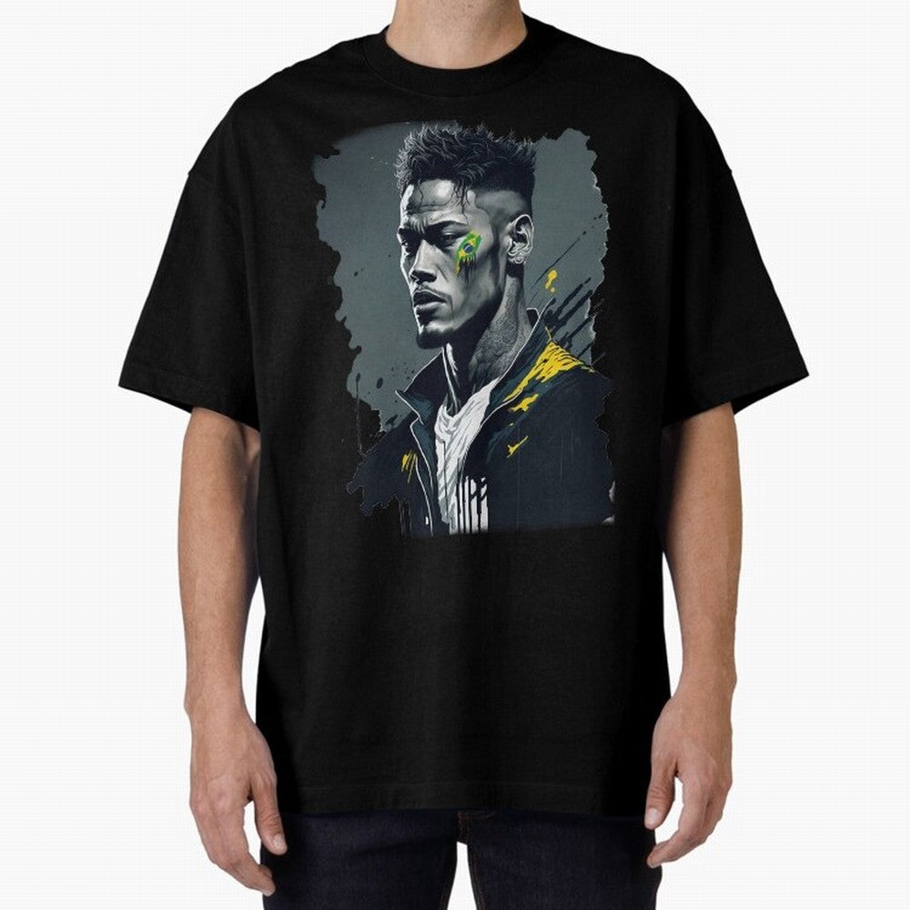 Neymar Jr. splash art Oversized T-Shirt Bring a Champion Mindset to FIFA World Cup 2026 USA Canada Mexico for Fans of Messi, Neymar and Mbappe and Germany, Bringing Goal Celebration Energy, Supporter Heritage, Football Icons and Worldwide