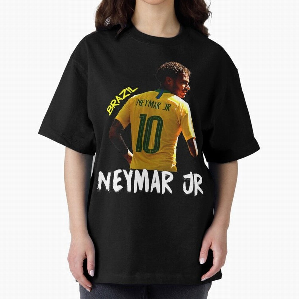 Brazil Neymar Selecao Oversized T-Shirt Mark Match Day Hype around FIFA World Cup 2026 Group Stage, Haaland, Argentina and Brazil, Vintage Soccer Flavor, Modern Football Stars, National Flags and Final Night Emotion; Made for Die Hard Supporters,