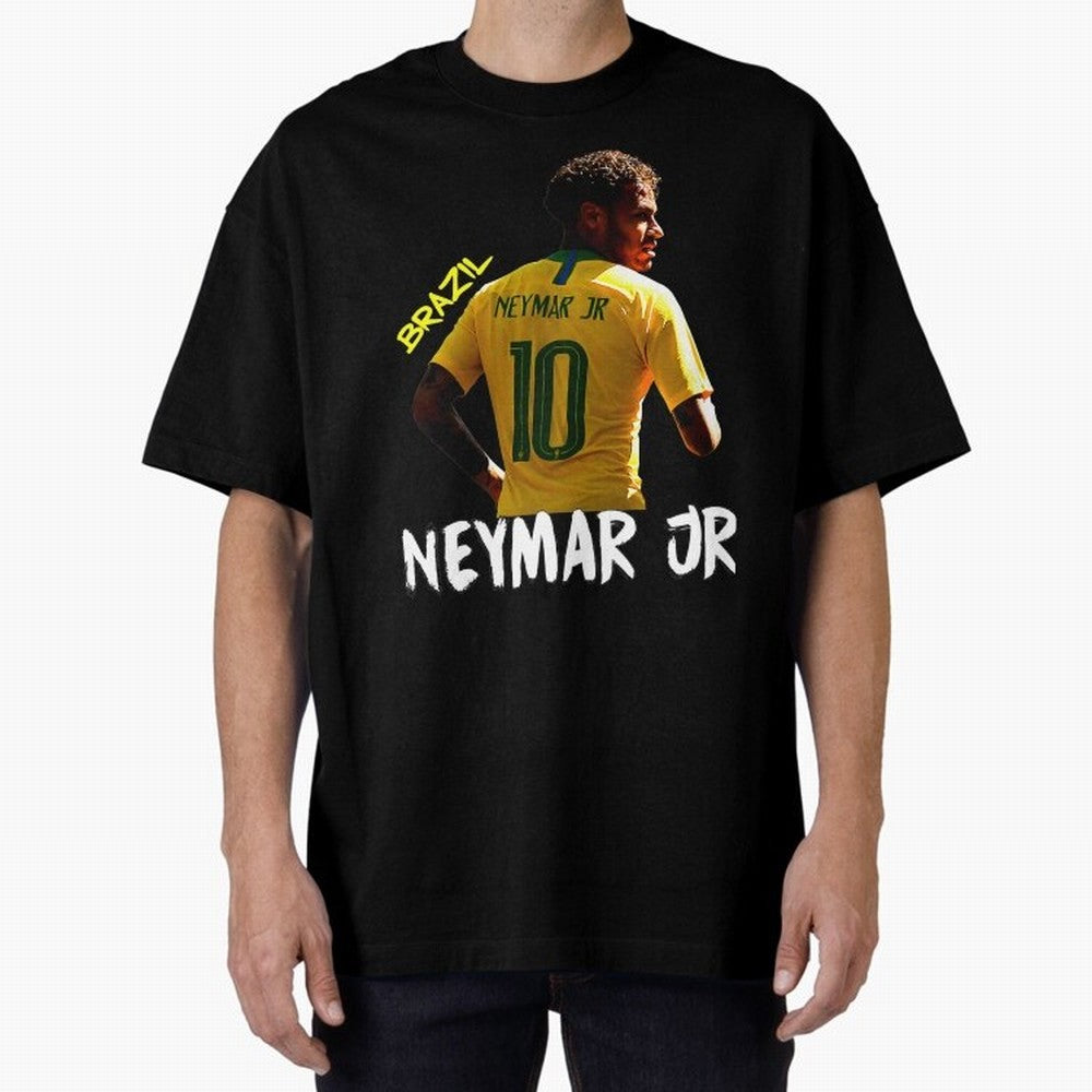 Brazil Neymar Selecao Oversized T-Shirt Mark Match Day Hype around FIFA World Cup 2026 Group Stage, Haaland, Argentina and Brazil, Vintage Soccer Flavor, Modern Football Stars, National Flags and Final Night Emotion; Made for Die Hard Supporters,