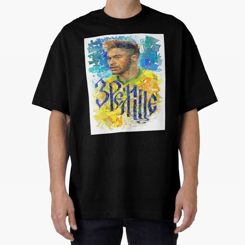 Neymar Illustration Art Framed Art Print Classic T-Shirt Show Match Day Excitement for FIFA World Cup 2026 for Fans of Mbappe and Neymar and Argentina, Bringing Stadium Memories, Football Loyalty, International Chants and Championship Tradition;