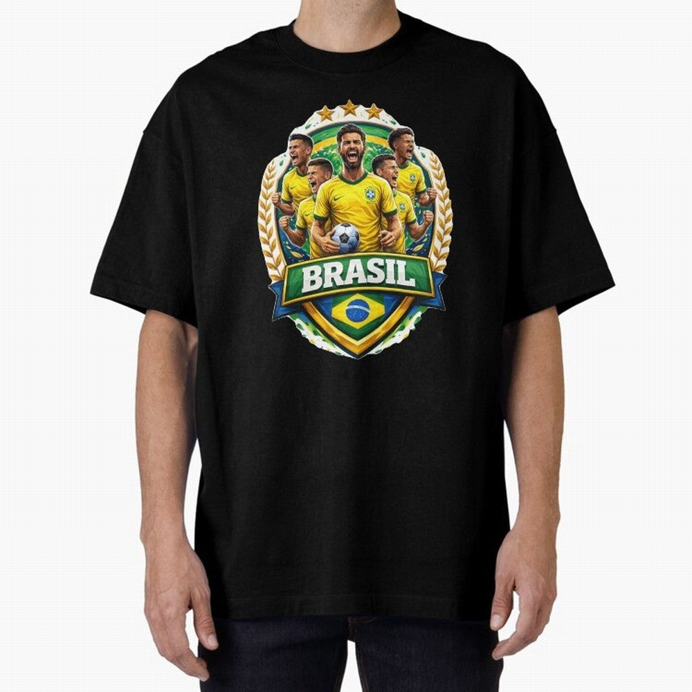 Brazil Football National Team Pride- Brazil Soccer Graphics Classic T-Shirt Follow the Final Road of FIFA World Cup 2026 for Fans of Cristiano Ronaldo, Haaland and CR7 and France, Bringing Match Day Excitement, Supporter Culture, Golden Goals and
