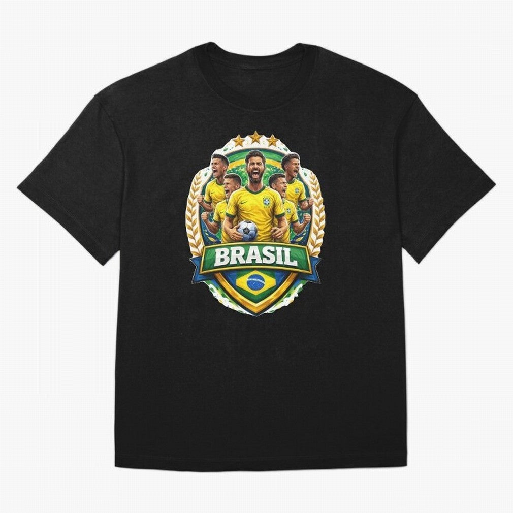 Brazil Football National Team Pride- Brazil Soccer Graphics Classic T-Shirt Follow the Final Road of FIFA World Cup 2026 for Fans of Cristiano Ronaldo, Haaland and CR7 and France, Bringing Match Day Excitement, Supporter Culture, Golden Goals and