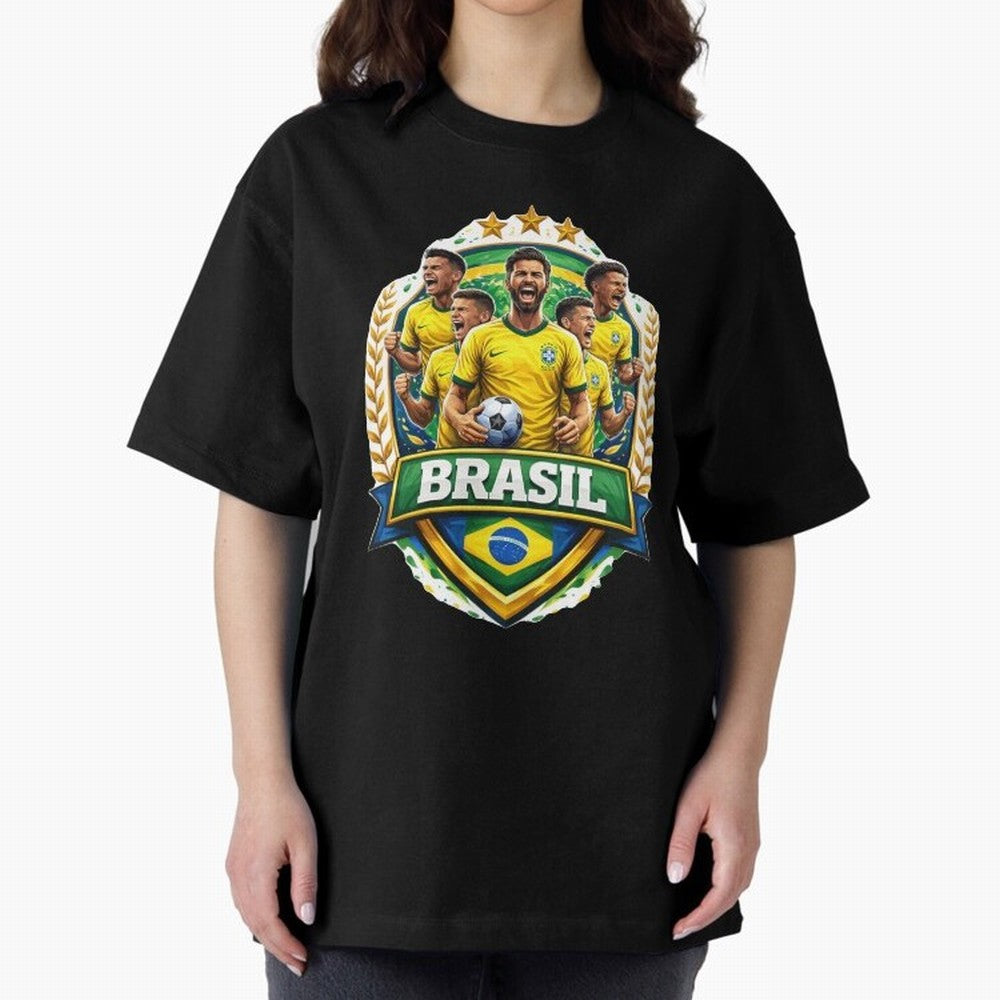 Brazil Football National Team Pride- Brazil Soccer Graphics Classic T-Shirt Follow the Final Road of FIFA World Cup 2026 for Fans of Cristiano Ronaldo, Haaland and CR7 and France, Bringing Match Day Excitement, Supporter Culture, Golden Goals and