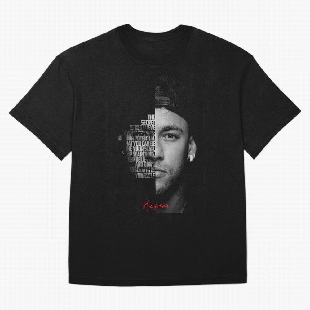Black and white Neymar Jr quote. Oversized T-Shirt Share the Excitement of FIFA World Cup 2026 Group Stage for Fans of Messi, Neymar and Mbappe and Spain, Bringing Classic Soccer Heritage, Championship Pressure, Fan Loyalty and International Pride;