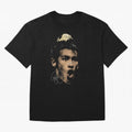 Young Neymar Illustration Oversized T-Shirt Show Support during FIFA World Cup 2026 Spirit, with Argentina and Brazil, Neymar, Haaland and Cristiano Ronaldo, Retro Football Energy, Iconic Rivalries, Trophy Chase Drama and Stadium Atmosphere;