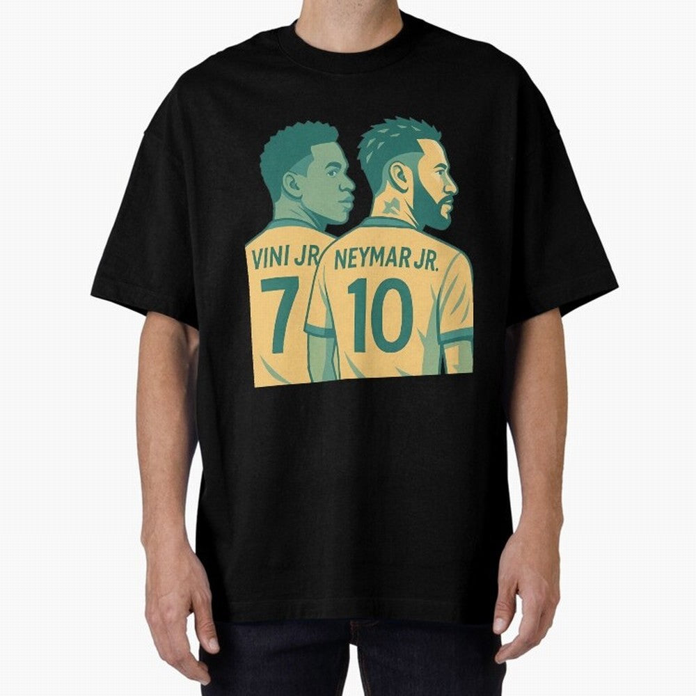 Vini Jr and Neymar Jr side-by-side Classic T-Shirt Bring FIFA World Cup 2026 Centered on Messi, Neymar and Mbappe, Argentina, France and Brazil Energy, Global Supporter Spirit, Legendary Goals, National Colors and Tournament Celebration; Created