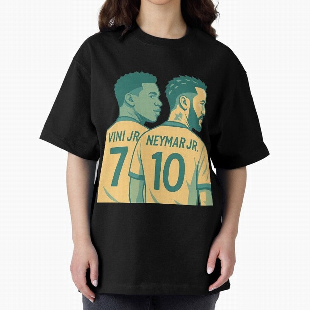 Vini Jr and Neymar Jr side-by-side Classic T-Shirt Bring FIFA World Cup 2026 Centered on Messi, Neymar and Mbappe, Argentina, France and Brazil Energy, Global Supporter Spirit, Legendary Goals, National Colors and Tournament Celebration; Created