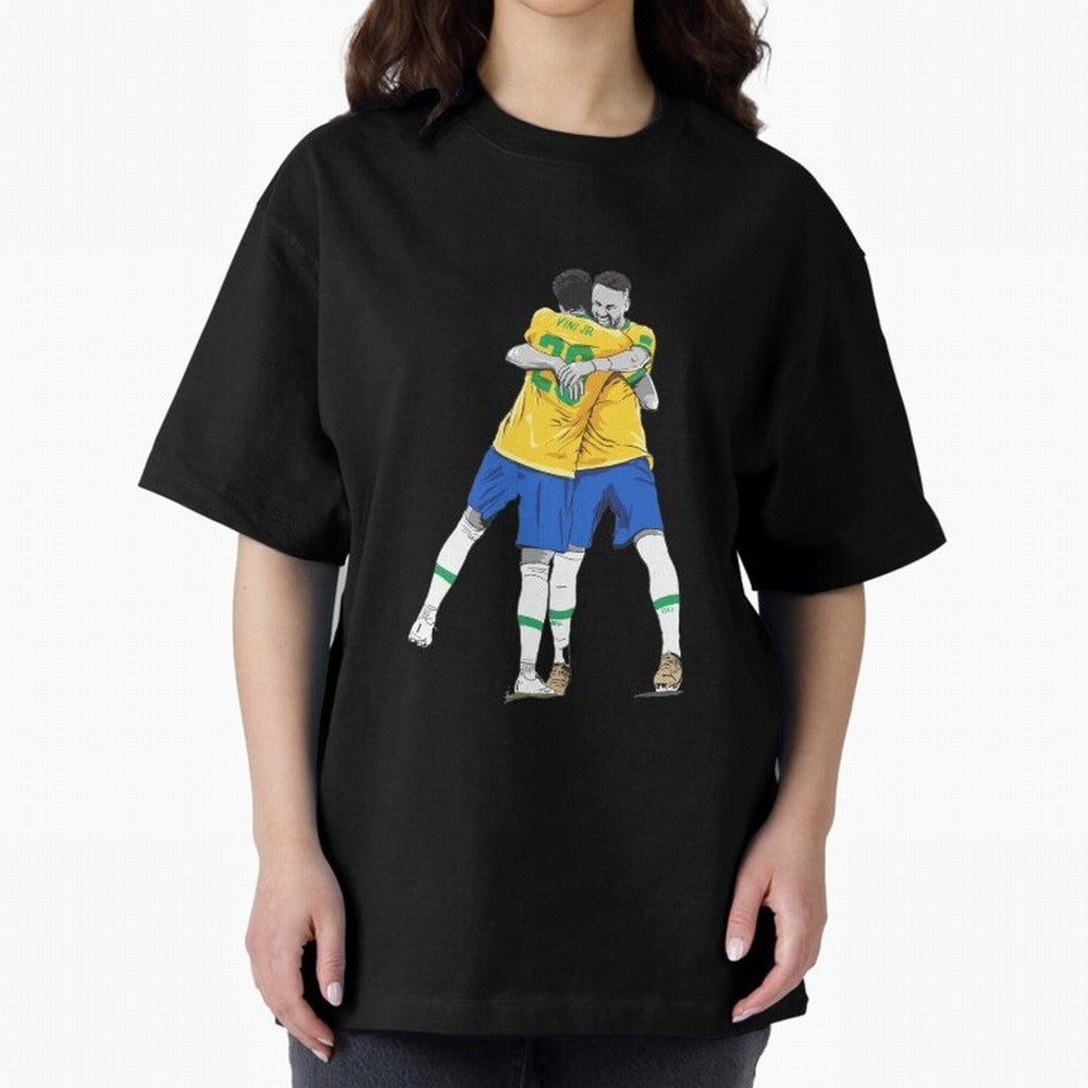 BRAZIL Neymar Jr and Vini Jr World Cup Celebration Oversized T-Shirt Turn Football Passion into Match Day Hype around FIFA World Cup 2026, Messi and Cristiano Ronaldo, Brazil, Portugal and Argentina, Worldwide Fan Energy, Dramatic Goals, Stadium