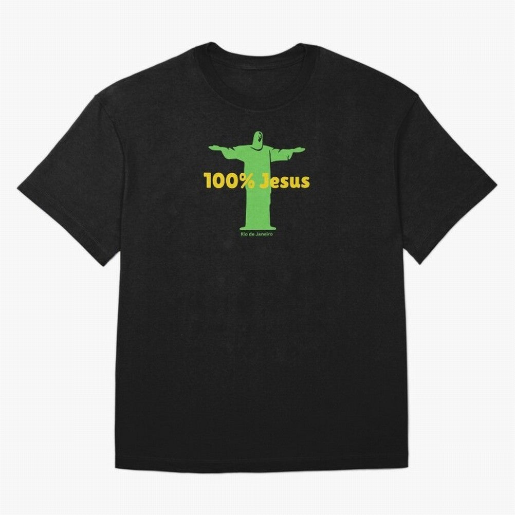 100% Jesus Christ the Redeemer Christian Brazilian Classic T-Shirt Celebrate the Road through FIFA World Cup 2026 Group Stage for Fans of CR7 and Messi and France and Portugal, Bringing Vintage Soccer Flavor, Modern Football Stars, National Flags
