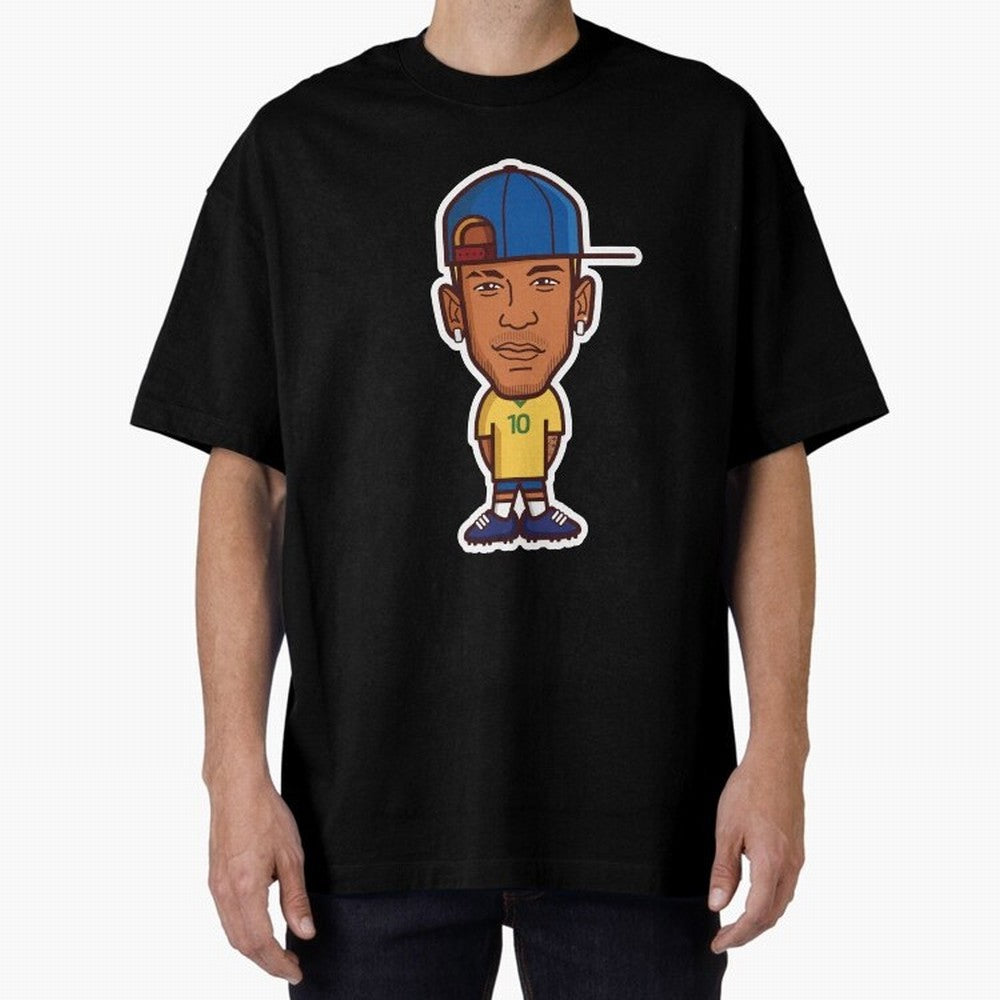 JR Oversized T-Shirt Turn Up for FIFA World Cup 2026 Spirit, Celebrating Brazil, Portugal and Argentina, Neymar, Goal Celebration Energy, Supporter Heritage, Football Icons and Worldwide Tournament Joy; Made for Collectors Who Enjoy Iconic Players,