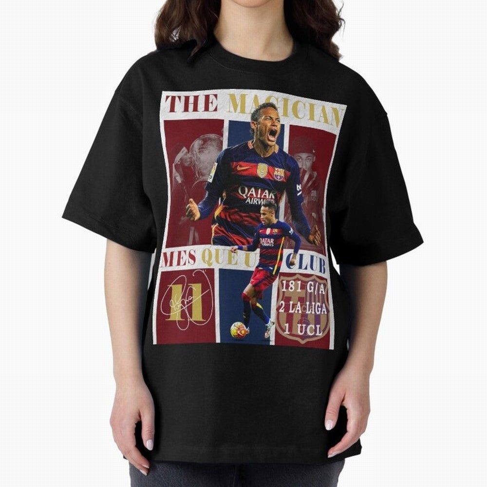 Neymar Jr Barcelona 2015 UCL Poster Classic T-Shirt Make the Season About FIFA World Cup 2026 Group Stage for Fans of Messi and Portugal, Spain and Germany, Bringing Championship Spirit, Famous Goals, Roaring Crowds and International Football