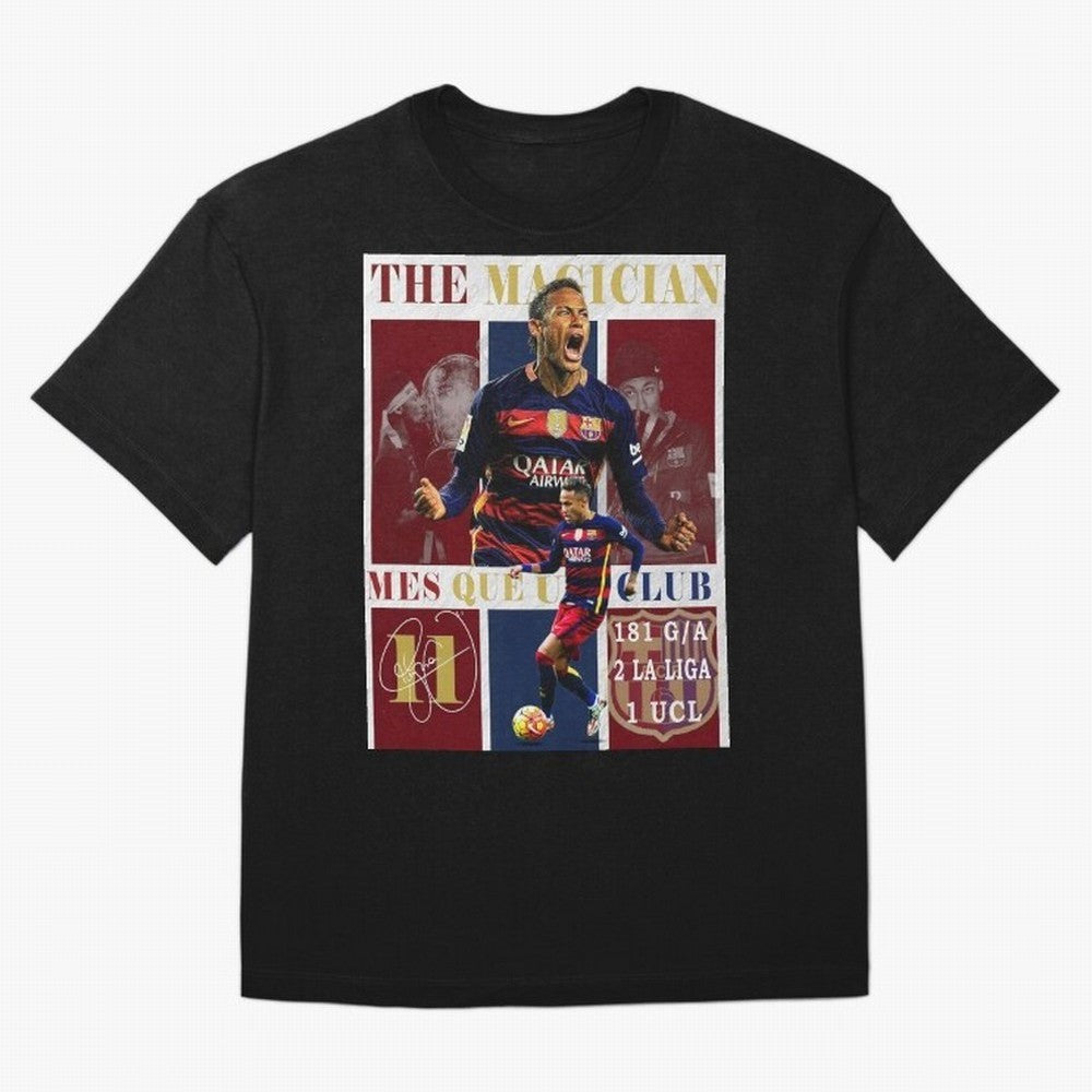 Neymar Jr Barcelona 2015 UCL Poster Classic T-Shirt Make the Season About FIFA World Cup 2026 Group Stage for Fans of Messi and Portugal, Spain and Germany, Bringing Championship Spirit, Famous Goals, Roaring Crowds and International Football