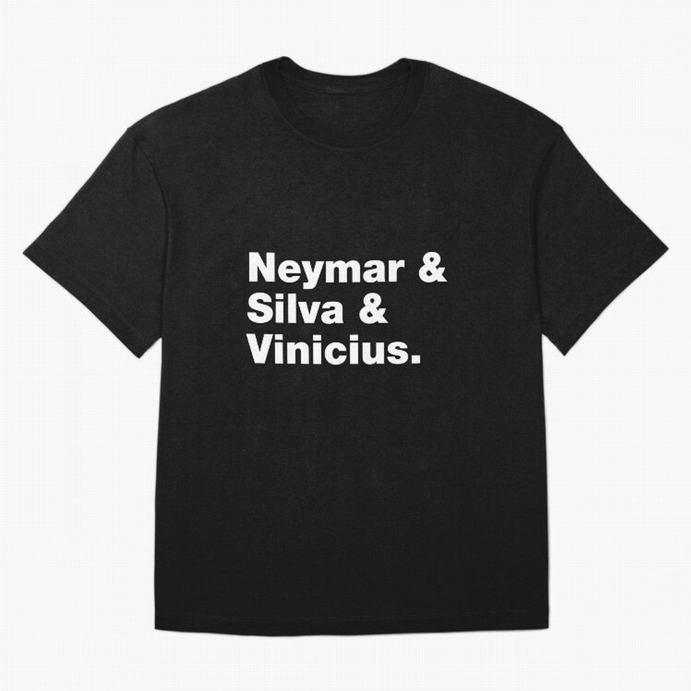 Neymar + Silva + Vinicius - Brazil Brazilian World Cup Squad Team Players Football Soccer Qatar WC 22 Oversized T-Shirt Upgrade FIFA World Cup 2026 Spirit, Capturing France and Portugal, Messi, CR7 and Mbappe, Stadium Chants, National Pride, Trophy