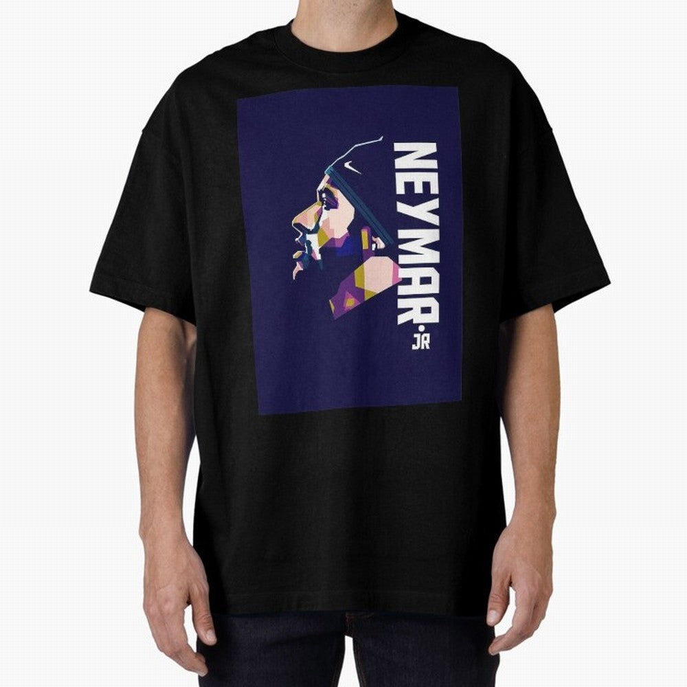 Neymar Jr Art Print Navy Classic T-Shirt Fuel Your Fan Pride for Global Football Passion for FIFA World Cup 2026 USA Canada Mexico, Filled with CR7 and Messi, France and Portugal, Sports Nostalgia, International Competition, Famous Players and