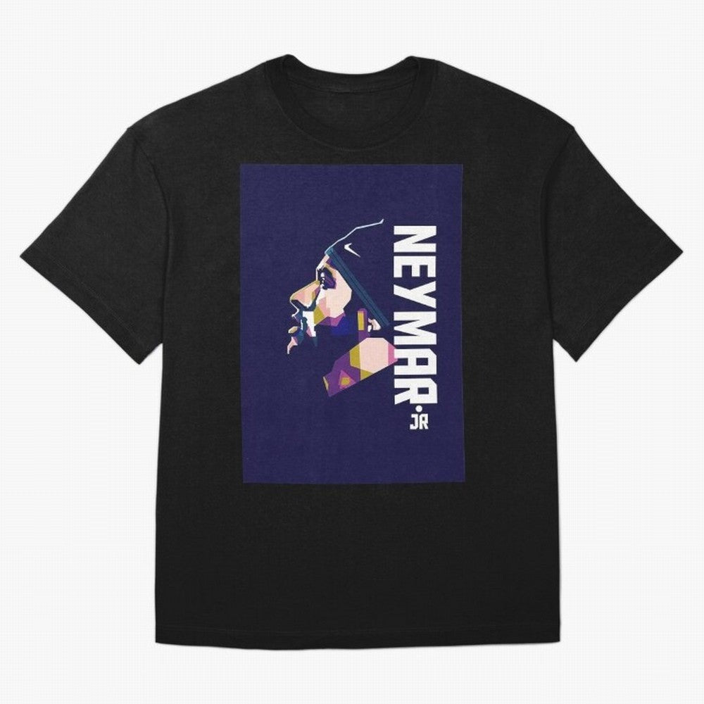 Neymar Jr Art Print Navy Classic T-Shirt Fuel Your Fan Pride for Global Football Passion for FIFA World Cup 2026 USA Canada Mexico, Filled with CR7 and Messi, France and Portugal, Sports Nostalgia, International Competition, Famous Players and