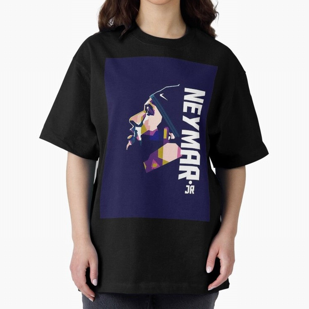 Neymar Jr Art Print Navy Classic T-Shirt Fuel Your Fan Pride for Global Football Passion for FIFA World Cup 2026 USA Canada Mexico, Filled with CR7 and Messi, France and Portugal, Sports Nostalgia, International Competition, Famous Players and