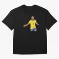 Neymar Jr in Yellow Glory Sticker Oversized T-Shirt Honor Football Greatness during FIFA World Cup 2026 USA Canada Mexico Spirit, Highlighting Portugal, CR7, Tournament Hype, Historic Matchups, Family Viewing Parties and Global Sports Pride; Ideal