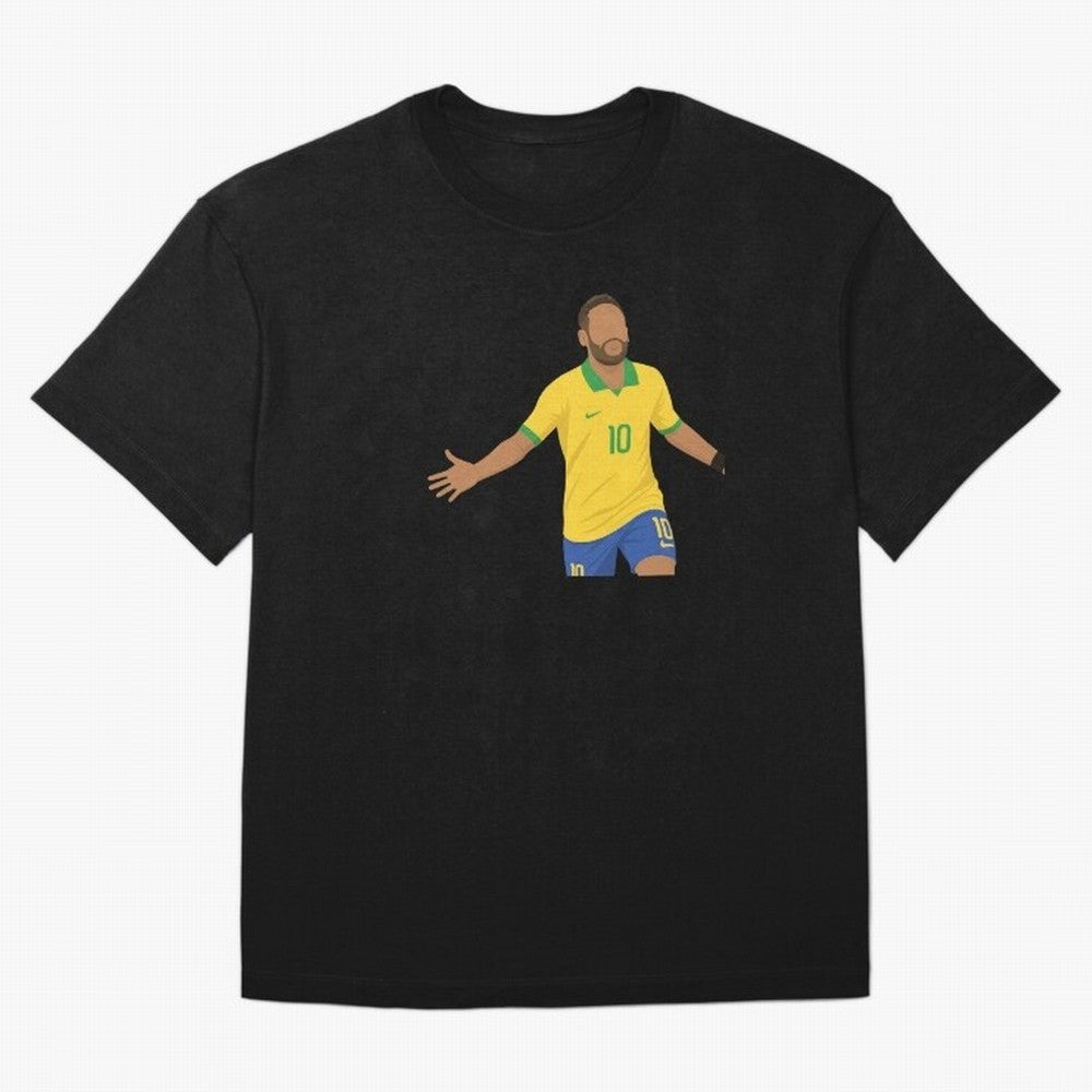 Neymar Jr in Yellow Glory Sticker Oversized T-Shirt Honor Football Greatness during FIFA World Cup 2026 USA Canada Mexico Spirit, Highlighting Portugal, CR7, Tournament Hype, Historic Matchups, Family Viewing Parties and Global Sports Pride; Ideal