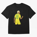 Neymar Jr in Yellow Glory Sticker Oversized T-Shirt Live the Energy of Match Day Hype around FIFA World Cup 2026 Group Stage, Mbappe, England and Germany, Retro Football Energy, Iconic Rivalries, Trophy Chase Drama and Stadium Atmosphere; Made for