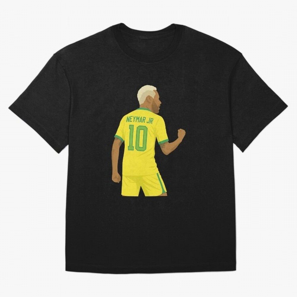 Neymar Jr in Yellow Glory Sticker Oversized T-Shirt Live the Energy of Match Day Hype around FIFA World Cup 2026 Group Stage, Mbappe, England and Germany, Retro Football Energy, Iconic Rivalries, Trophy Chase Drama and Stadium Atmosphere; Made for