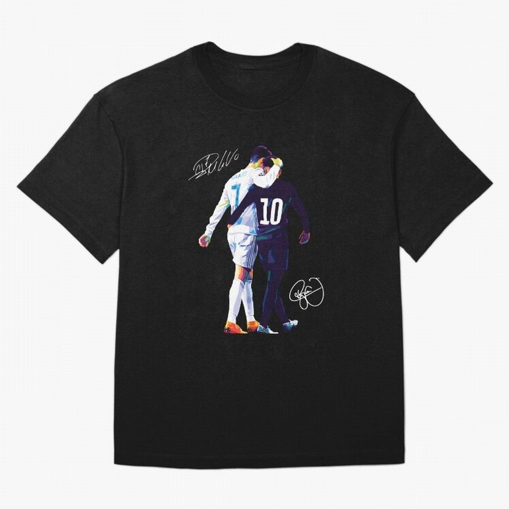 Cristiano Ronaldo and Neymar Jr Wpap Art Oversized T-Shirt Show Your Tournament Heart for FIFA World Cup 2026 Group Stage for Fans of Mbappe and Germany, Bringing Soccer Culture, Superstar Moments, National Team Dreams and Competitive Fire; Ideal