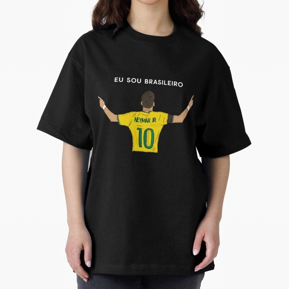 Neymar Jr Brazil Oversized T-Shirt Turn Every Weekend Toward FIFA World Cup 2026 USA Canada Mexico Connected to Haaland and Mbappe, Brazil, Portugal and Argentina Energy, Sports Nostalgia, International Competition, Famous Players and Unforgettable