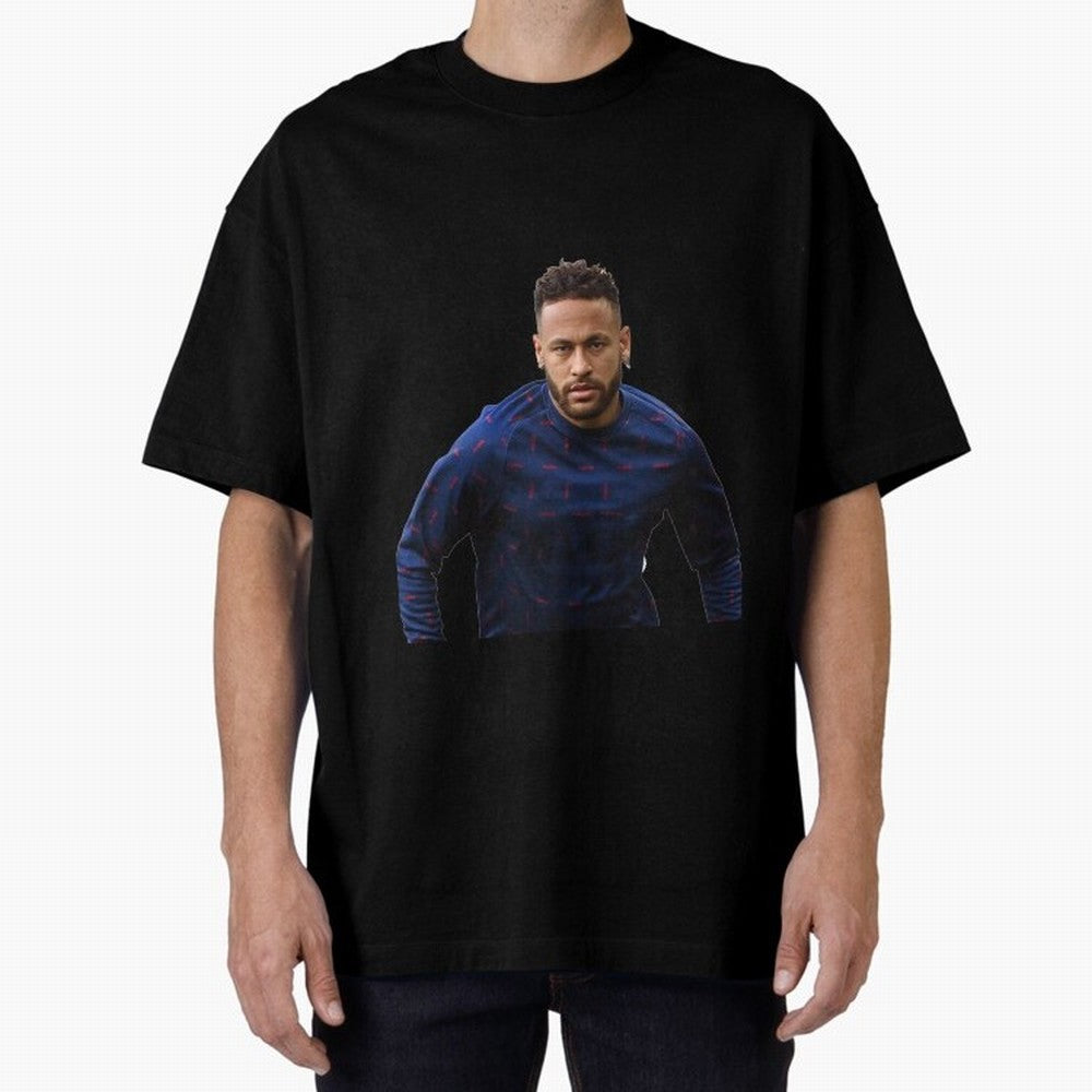 Neymar Junior Sticker Oversized T-Shirt Experience the Global Stage of Global Football Passion for FIFA World Cup 2026 USA Canada Mexico, Capturing Neymar, Haaland and Cristiano Ronaldo, Portugal, Match Day Excitement, Supporter Culture, Golden