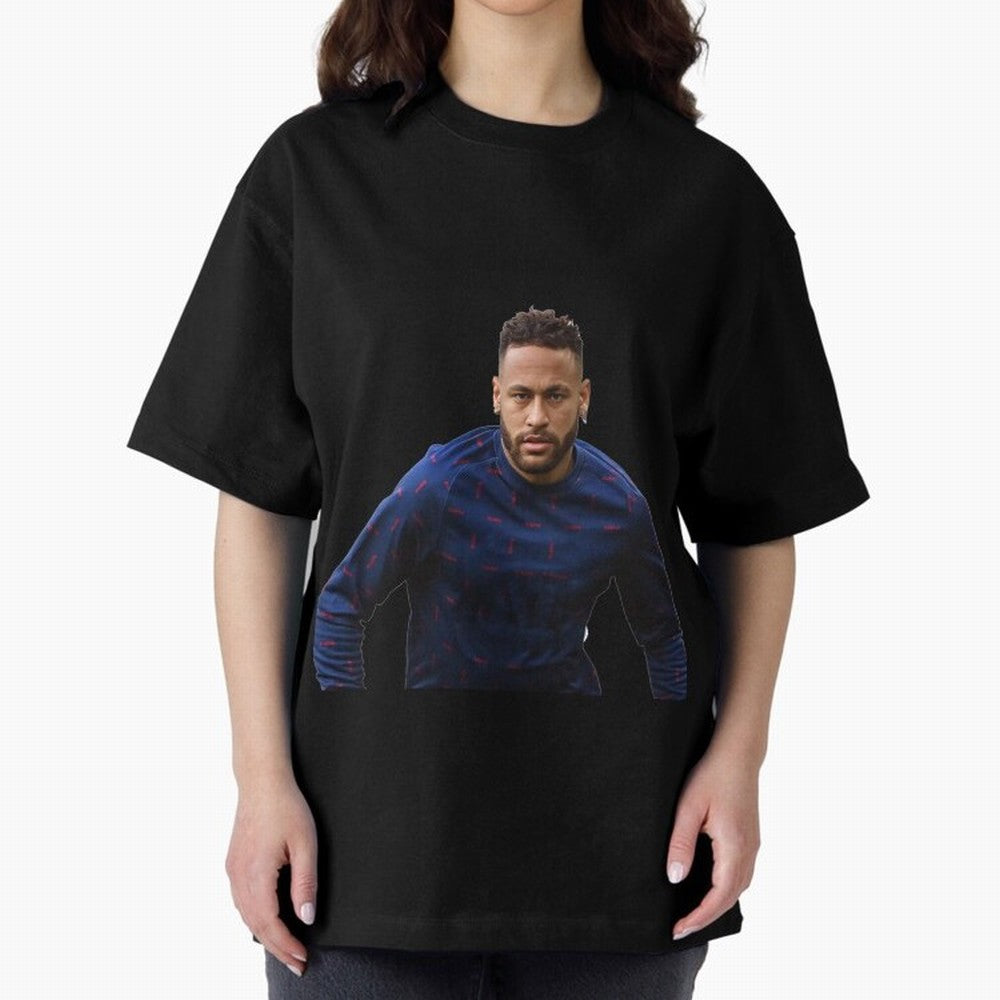 Neymar Junior Sticker Oversized T-Shirt Experience the Global Stage of Global Football Passion for FIFA World Cup 2026 USA Canada Mexico, Capturing Neymar, Haaland and Cristiano Ronaldo, Portugal, Match Day Excitement, Supporter Culture, Golden