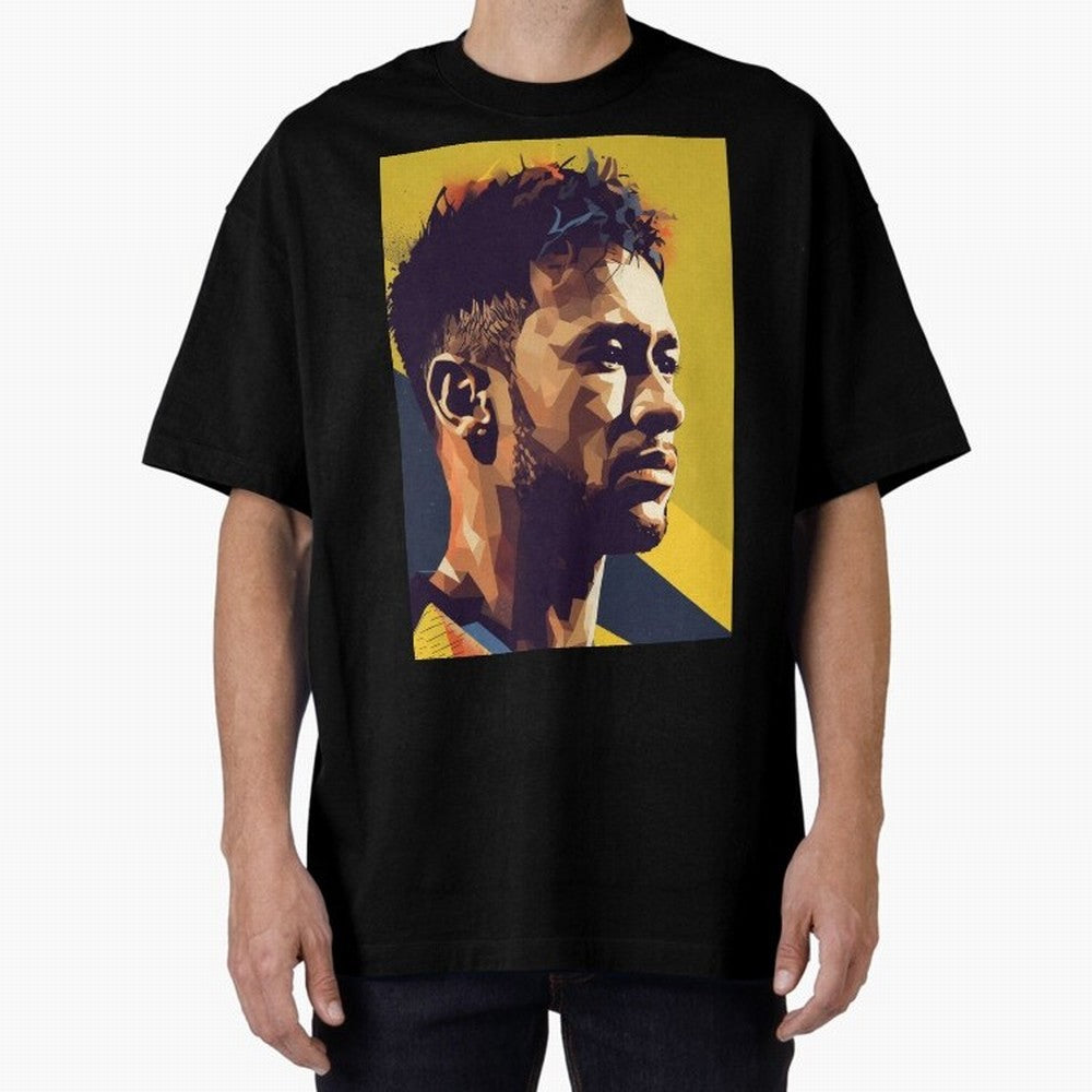 Neymar Jr art Oversized T-Shirt Honor Football Greatness during Global Football Passion for FIFA World Cup 2026 USA Canada Mexico, Filled with Messi, Neymar and Mbappe, England, France and Netherlands, Championship Spirit, Famous Goals, Roaring