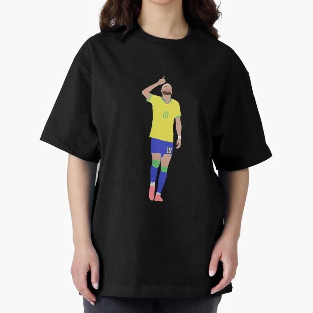 Neymar Brazil Football Captain Oversized T-Shirt Celebrate Soccer Greatness during FIFA World Cup 2026 USA Canada Mexico Filled with Mbappe and Neymar, Portugal, Spain and Germany Energy, Stadium Chants, National Pride, Trophy Dreams and