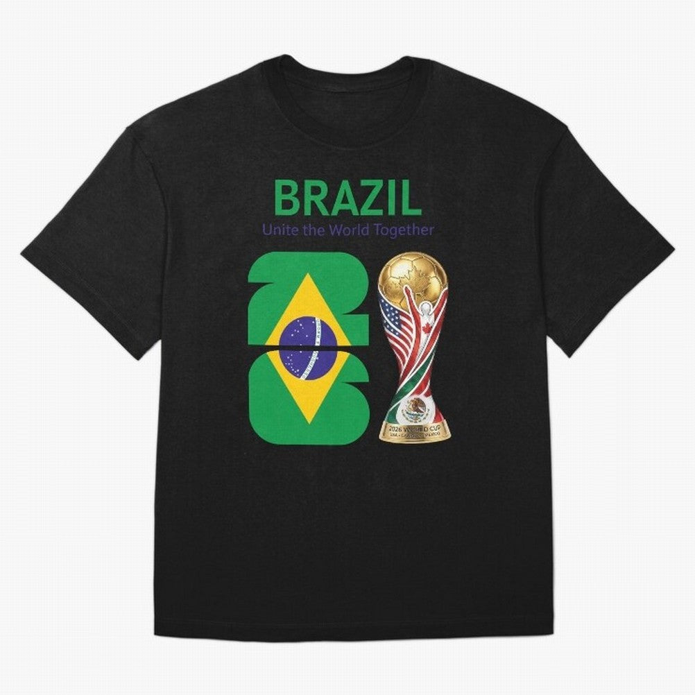 World Cup 2026, IMG 018, BRAZIL 002 Oversized T-Shirt Celebrate the Biggest Stage of FIFA World Cup 2026 USA Canada Mexico Featuring Mbappe and Neymar, Brazil Energy, Match Day Excitement, Supporter Culture, Golden Goals and Global Football