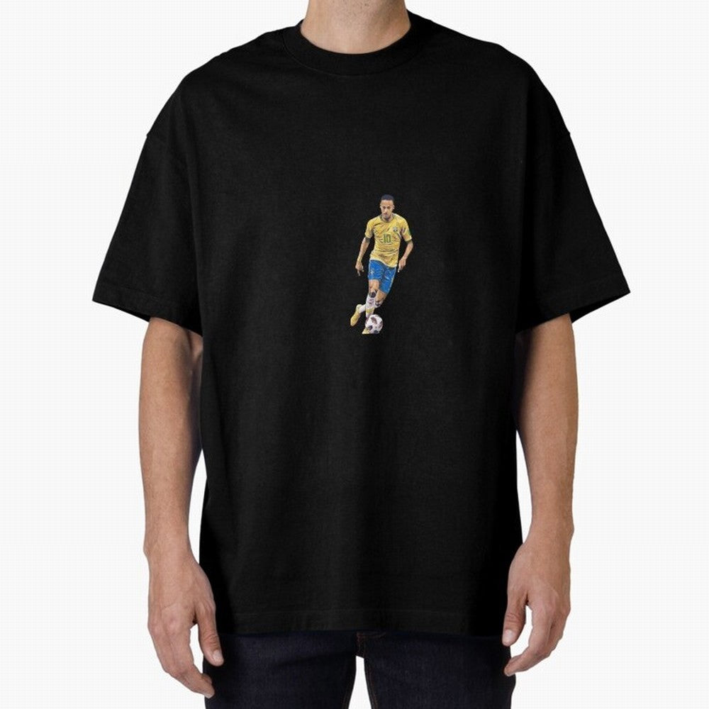 Brazilian Football Player Oversized T-Shirt Join FIFA World Cup 2026 Group Stage Spirit, with England, France and Netherlands, Neymar, Haaland and Cristiano Ronaldo, Retro Football Energy, Iconic Rivalries, Trophy Chase Drama and Stadium