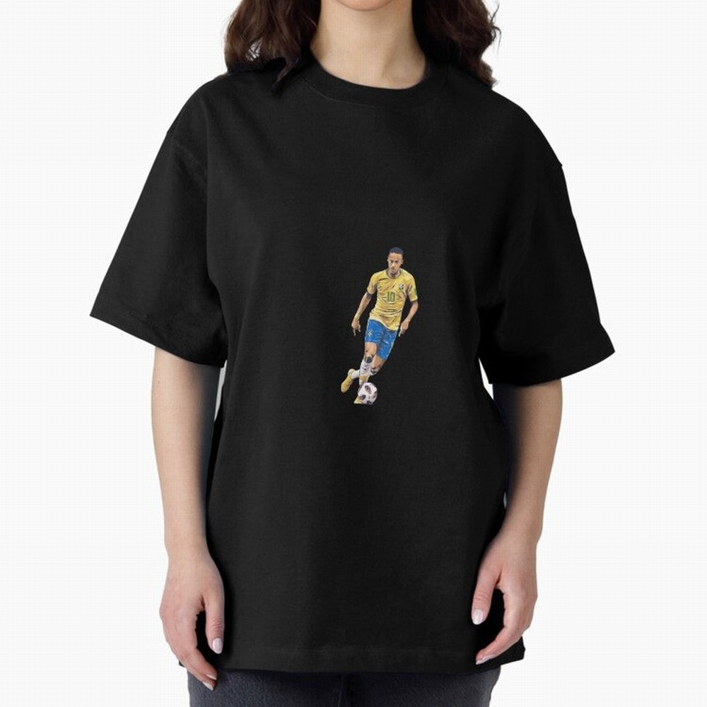 Brazilian Football Player Oversized T-Shirt Join FIFA World Cup 2026 Group Stage Spirit, with England, France and Netherlands, Neymar, Haaland and Cristiano Ronaldo, Retro Football Energy, Iconic Rivalries, Trophy Chase Drama and Stadium