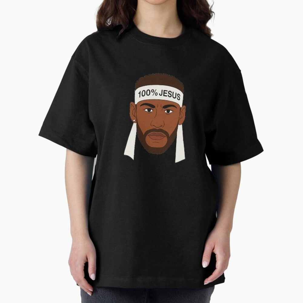 100% JESUS Neymar Inspired Minimalist Art Oversized T-Shirt Feel the Roar of Match Day Hype around FIFA World Cup 2026 USA Canada Mexico, Cristiano Ronaldo, Haaland and CR7, Germany, Football Passion, Legendary Performances, Festival Vibes and