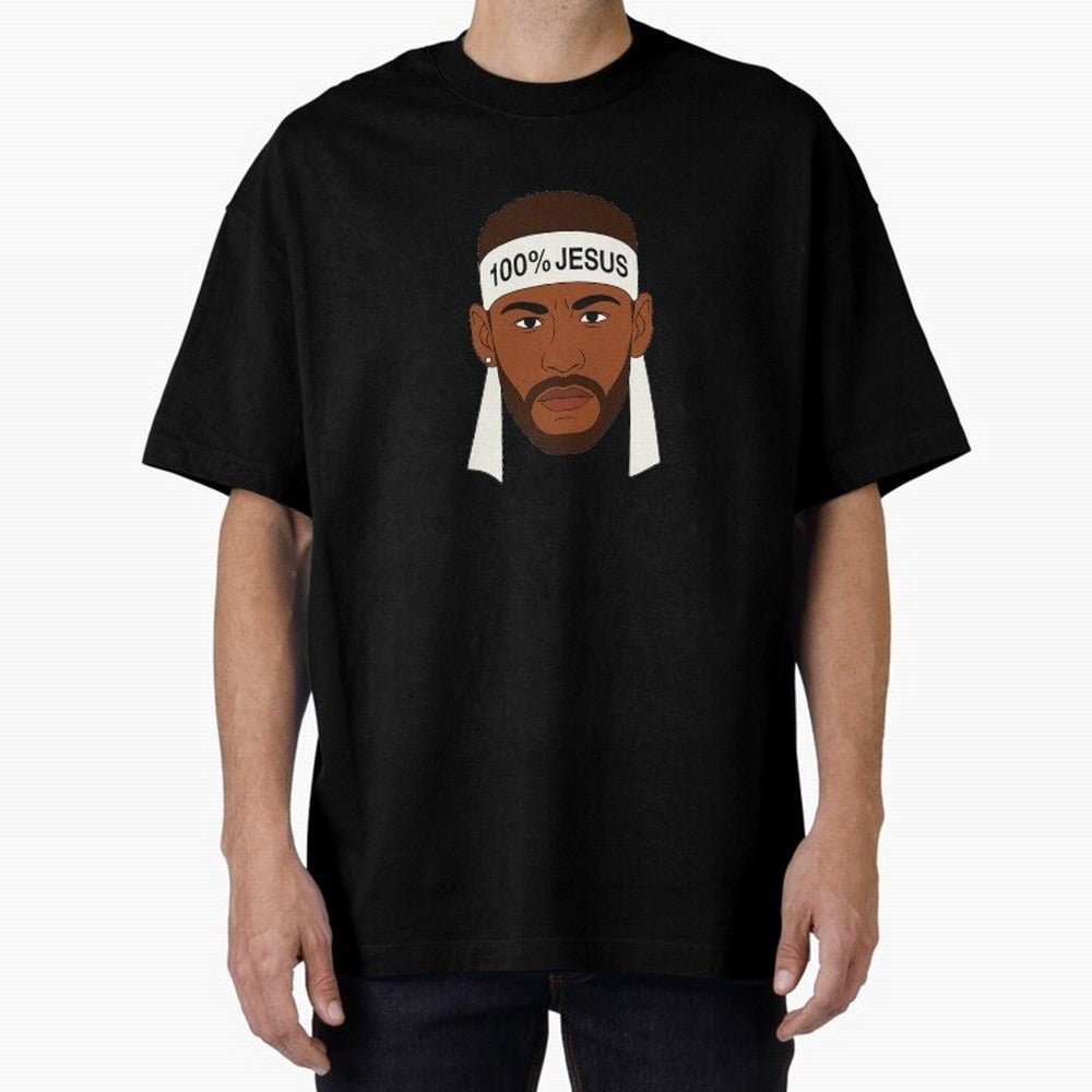 100% JESUS Neymar Inspired Minimalist Art Oversized T-Shirt Feel the Roar of Match Day Hype around FIFA World Cup 2026 USA Canada Mexico, Cristiano Ronaldo, Haaland and CR7, Germany, Football Passion, Legendary Performances, Festival Vibes and