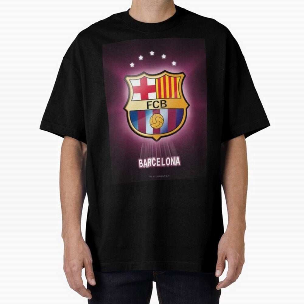 barcelona Oversized T-Shirt Cheer through Every Moment of FIFA World Cup 2026 USA Canada Mexico for Fans of Neymar, Haaland and Cristiano Ronaldo and Portugal, Bringing Supporter Pride, Iconic Celebrations, Legendary Names and Global Match Day