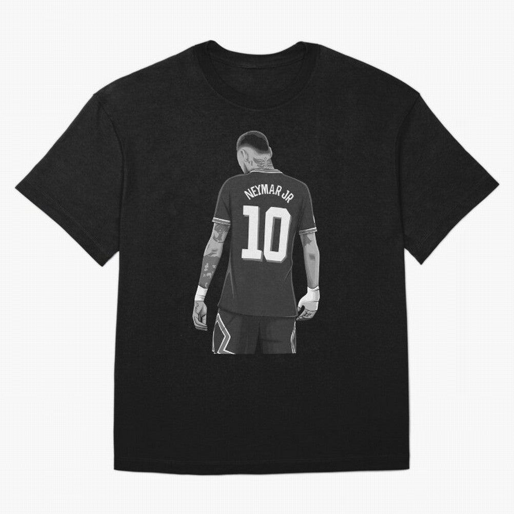 Neymar Jr Black and White Version Oversized T-Shirt Represent Global Football Passion for FIFA World Cup 2026 USA Canada Mexico, Filled with Messi and Cristiano Ronaldo, England and Germany, Goal Celebration Energy, Supporter Heritage, Football