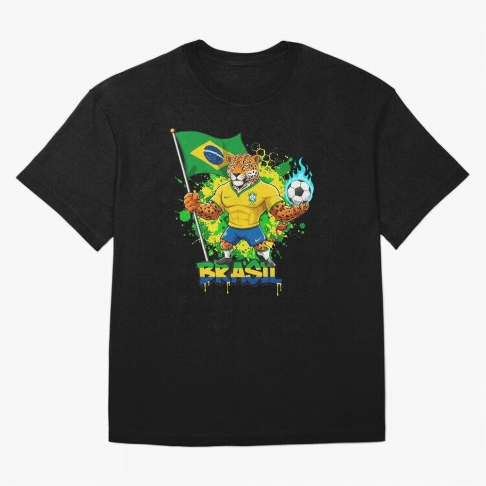 Brazil Football World Cup 2026 - Jaguar Mascot Brasil Sele??o Pride Art On?a Pintada Mascote Hexa Classic T-Shirt Join the Countdown to FIFA World Cup 2026 Group Stage Spirit, Connected to France and Portugal, Haaland and Mbappe, Soccer Culture,