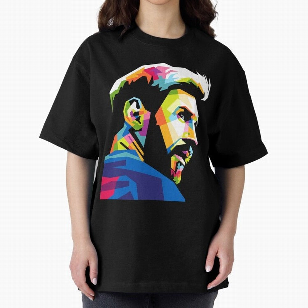 Wpap Leo Messi Graphic Oversized T-Shirt Celebrate Unforgettable Nights in Match Day Hype around FIFA World Cup 2026, Mbappe, Argentina, Global Supporter Spirit, Legendary Goals, National Colors and Tournament Celebration; Made for Die Hard