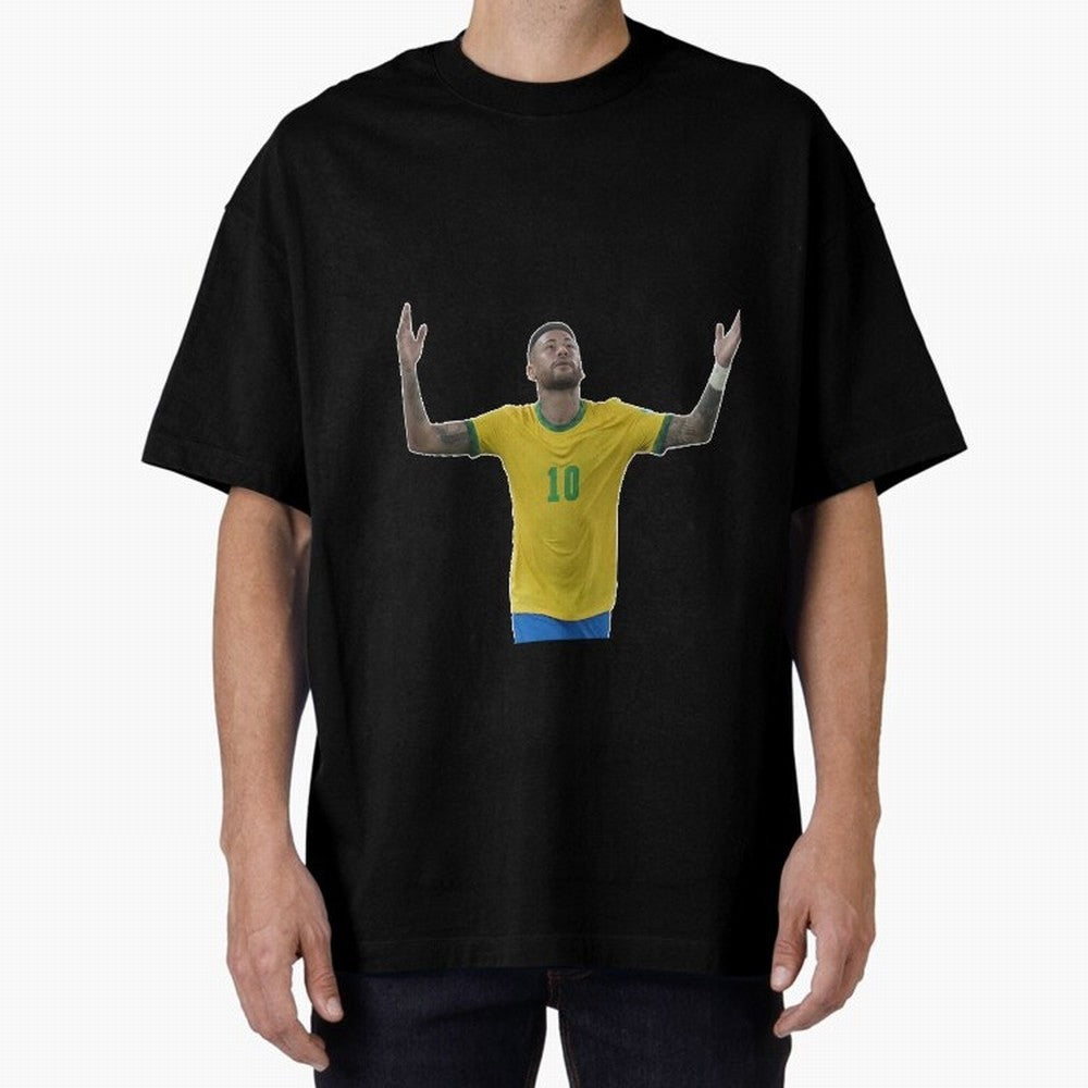 Neymar Jr. - Football Superstar Oversized T-Shirt Enjoy the Biggest Football Party of Global Football Passion for FIFA World Cup 2026 USA Canada Mexico, Filled with Messi, Neymar and Mbappe, Germany, Vintage Soccer Flavor, Modern Football Stars,