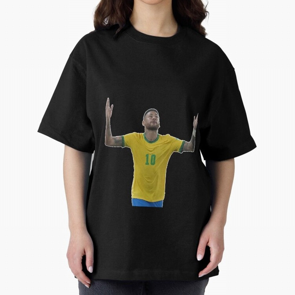Neymar Jr. - Football Superstar Oversized T-Shirt Enjoy the Biggest Football Party of Global Football Passion for FIFA World Cup 2026 USA Canada Mexico, Filled with Messi, Neymar and Mbappe, Germany, Vintage Soccer Flavor, Modern Football Stars,
