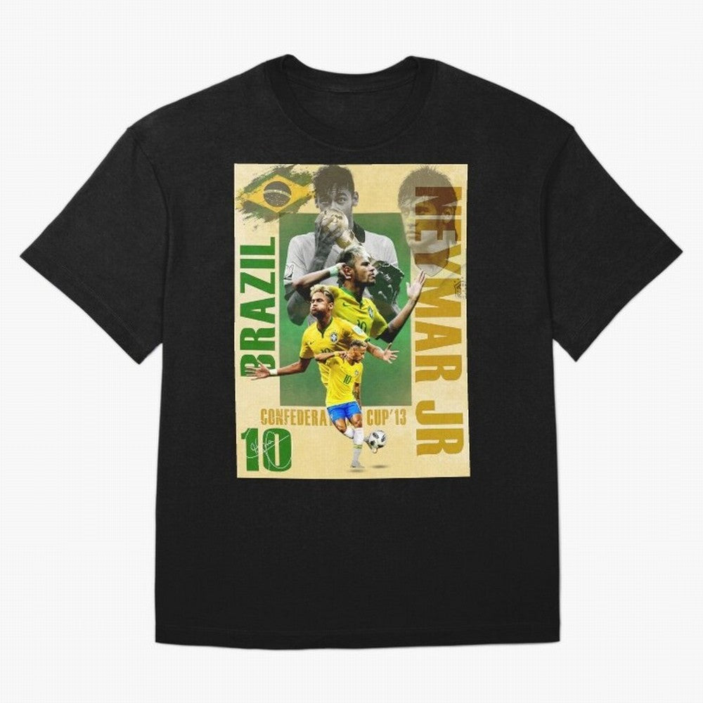 Neymar Jr Brazil World Cup Poster, Soccer Football Wall Art Print Decor Premium T-Shirt Bring FIFA World Cup 2026 Group Stage for Fans of Messi and Argentina, France and Brazil, Bringing Championship Spirit, Famous Goals, Roaring Crowds and
