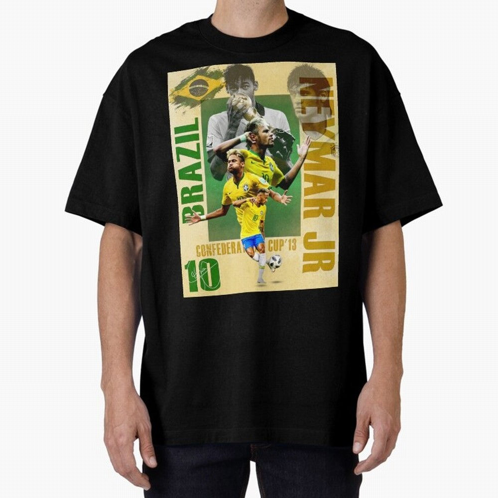 Neymar Jr Brazil World Cup Poster, Soccer Football Wall Art Print Decor Premium T-Shirt Bring FIFA World Cup 2026 Group Stage for Fans of Messi and Argentina, France and Brazil, Bringing Championship Spirit, Famous Goals, Roaring Crowds and