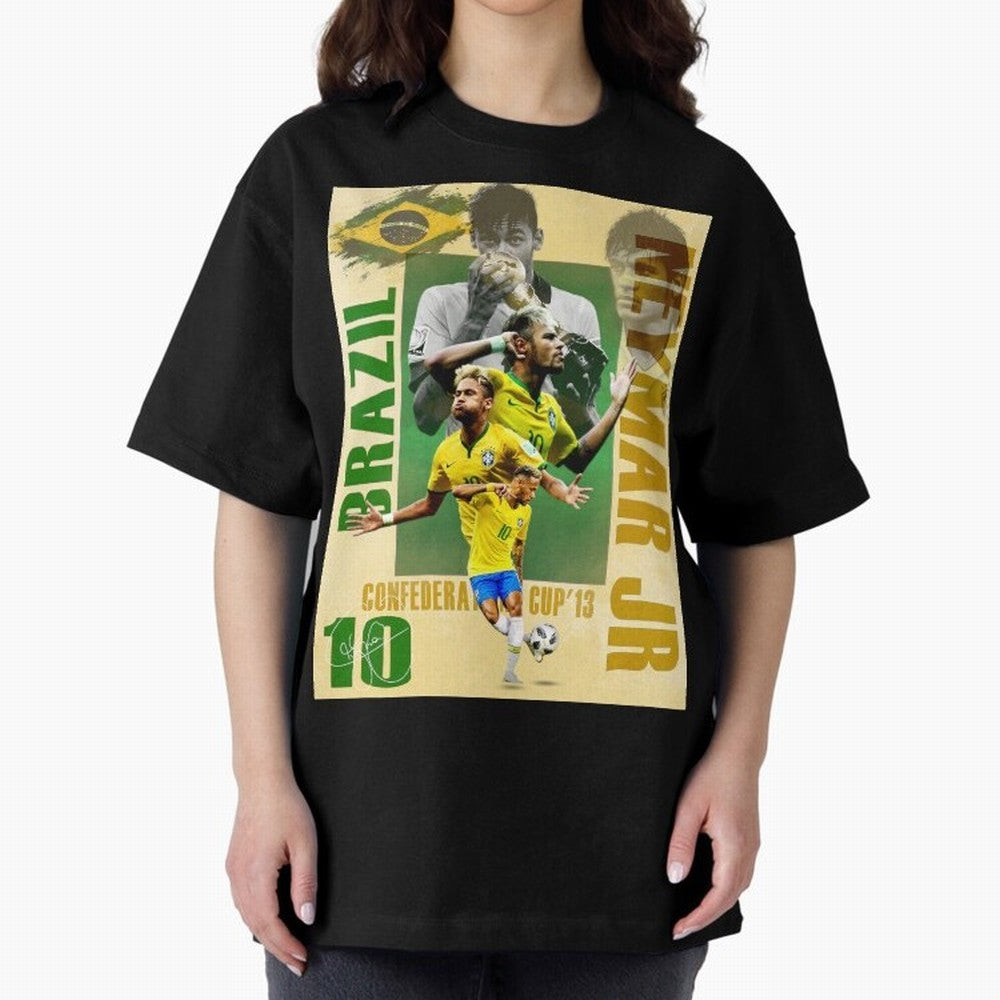 Neymar Jr Brazil World Cup Poster, Soccer Football Wall Art Print Decor Premium T-Shirt Bring FIFA World Cup 2026 Group Stage for Fans of Messi and Argentina, France and Brazil, Bringing Championship Spirit, Famous Goals, Roaring Crowds and