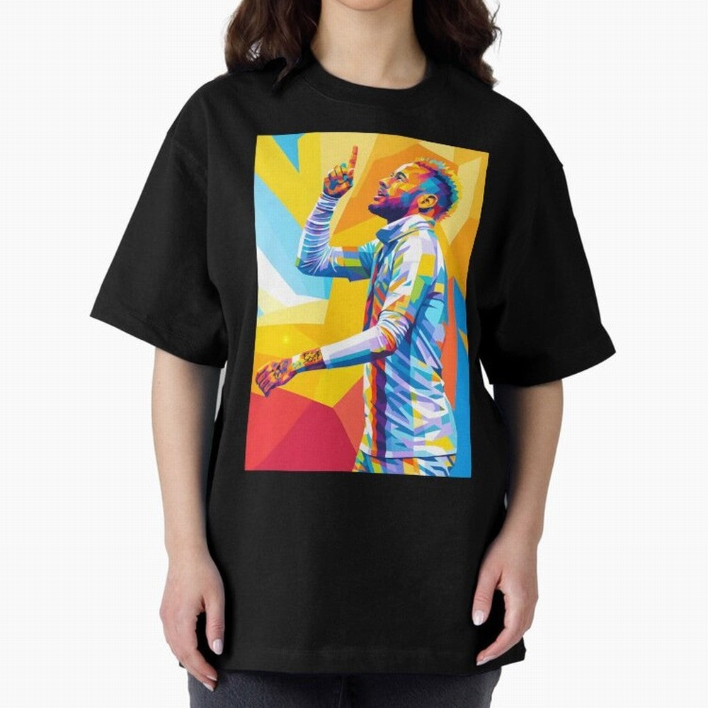Neymar Pop Art Oversized T-Shirt Back the Journey through Match Day Hype around FIFA World Cup 2026 USA Canada Mexico, CR7, Brazil, Stadium Chants, National Pride, Trophy Dreams and Unforgettable Football Memories; Perfect for People Who Love
